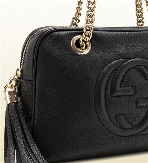 gucci soho bag black|gucci shoulder bag black handbags.